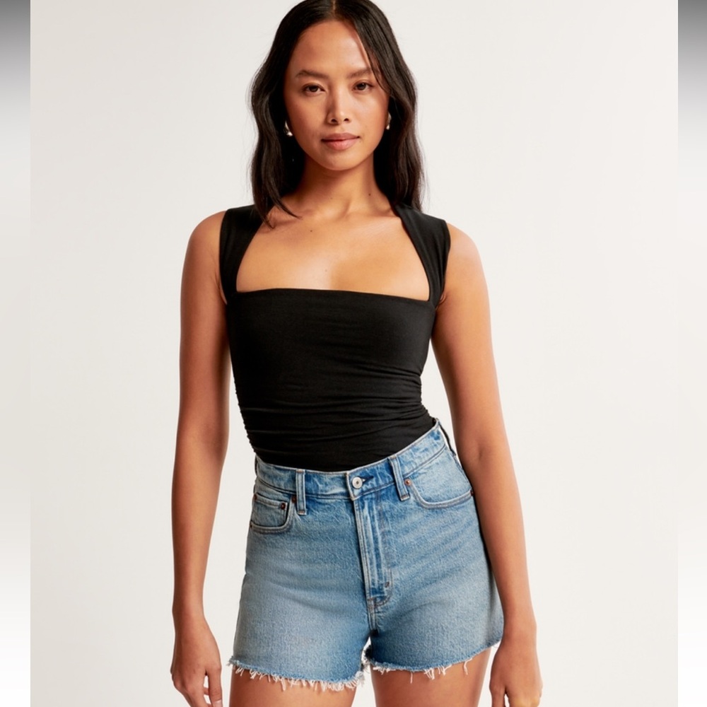 Abercrombie & Fitch Black Square Neck Tank Top